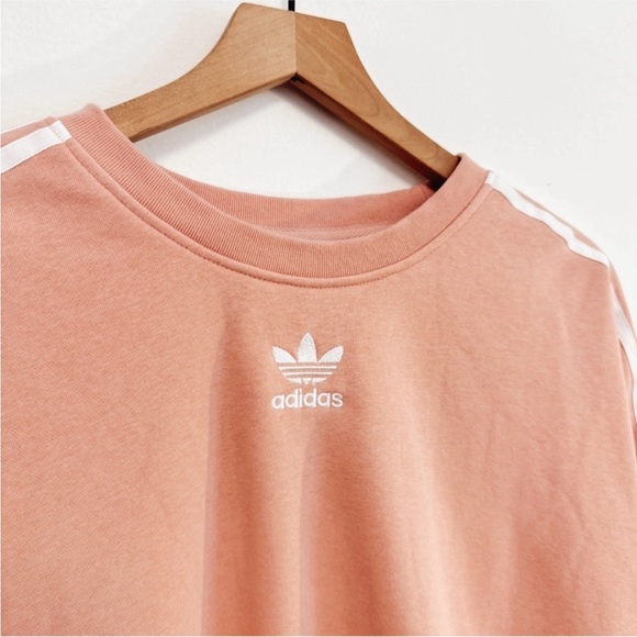 Adidas Pink Boxy Drawstring Sweatshirt with Long Sleeves - Large - Picture 11 of 12